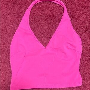 Never Worn Princess Polly Bright Pink Halter Top- Size 4